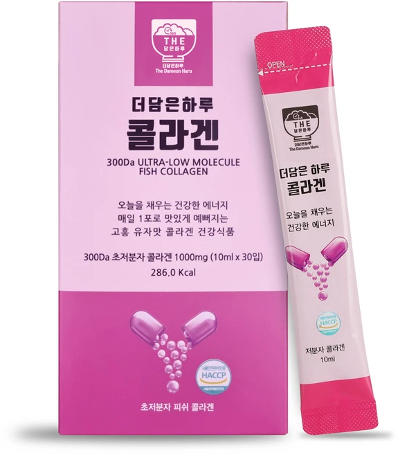 더 담은 탱탱 저분자 콜라겐 히알루론산 비오틴 30EA, 1박스, 300ml - 쿠팡