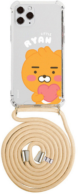 갤럭시X커버5 XCOVER5 라인프랜즈 리틀카카오 프랜즈 클리어슬림범퍼 목걸이 케이스