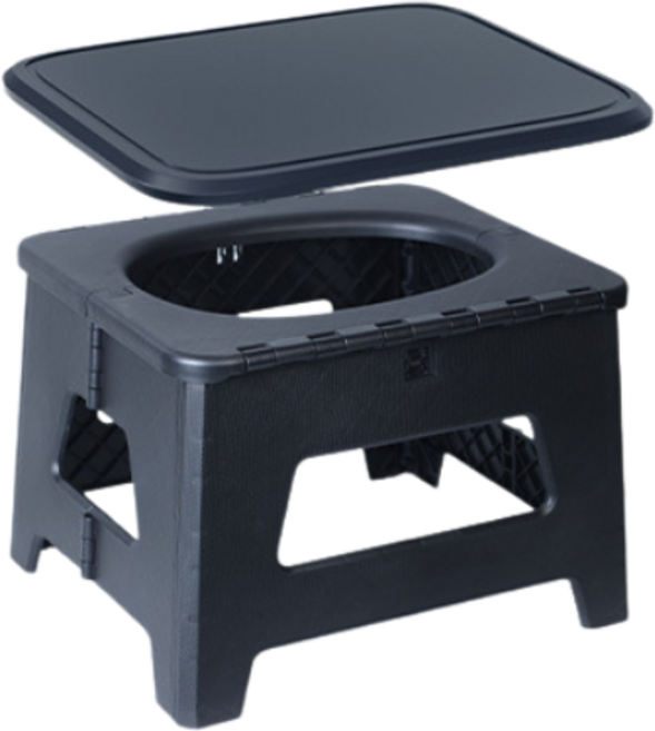 露營輕便馬桶 應急車載迷你二合一, 黑色