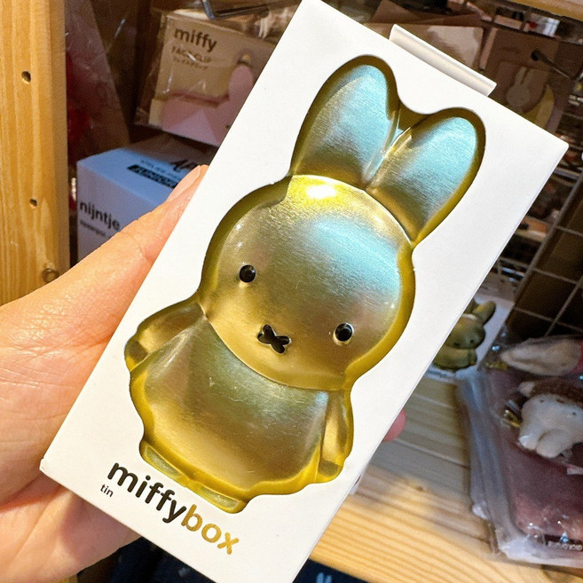 Miffy 米飛兔 收納鐵盒 日本正版, 1個, 金色, 金色