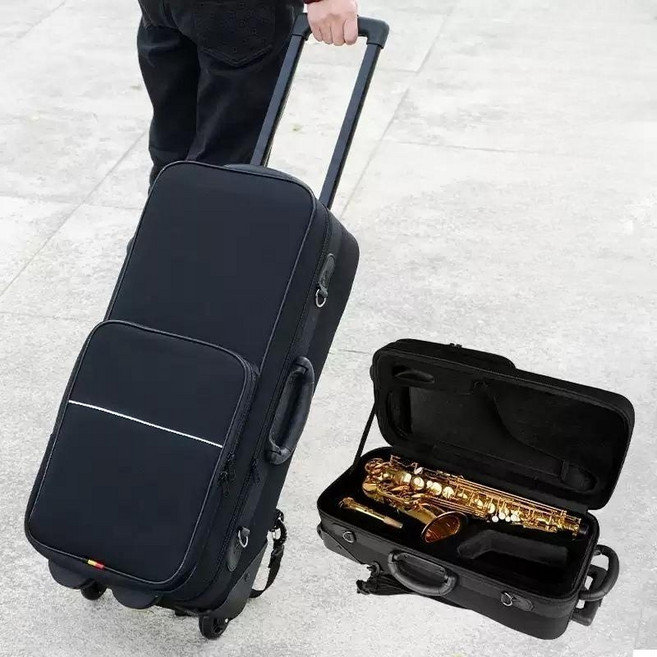 낭만샵 섹소폰 케이스 캐리어 가방 백팩 트롤리백 알토 테너 그레이 테너 색소폰 롤러 백, 1개, 알토 색소폰 트롤리 가방