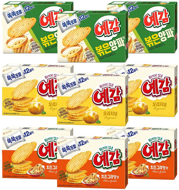예감 볶은양파맛 204g 3p+ 오리지널 192g 3p + 치즈그라탕맛 204g 3p, 600g, 3세트