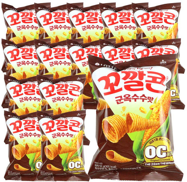 롯데제과 꼬깔콘 군옥수수맛, 52g, 15개