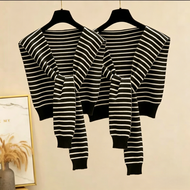 로엔그린 1+1 니트 숄 어깨 레이어드 페이크 가디건 머플러 FF020