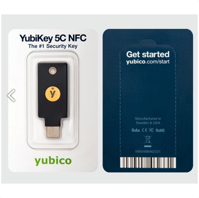 [한국총판]Yubico YubiKey-YubiKey 5 NFC YubiKey 5C NFC YubiKey 5C Nano-2단계 인증 보안키-2FA-FIDO-계정 보호-유비코유비키, 1개