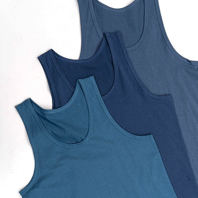 MSFIT 국내생산 사계절 남성 순면 100% 민소매 런닝 3종세트