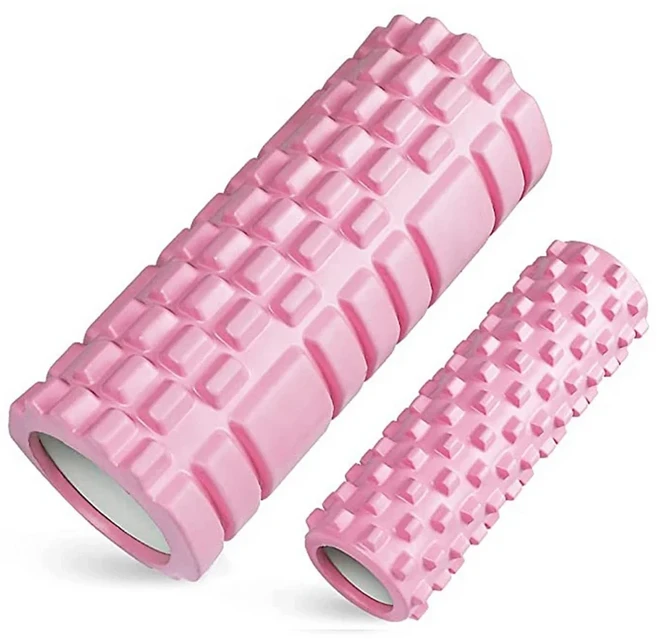 33c 요가 럼 폼 축 마사지 롤러 근육 뒤로 그리드 백 트레이닝, 14 Ligt pink size