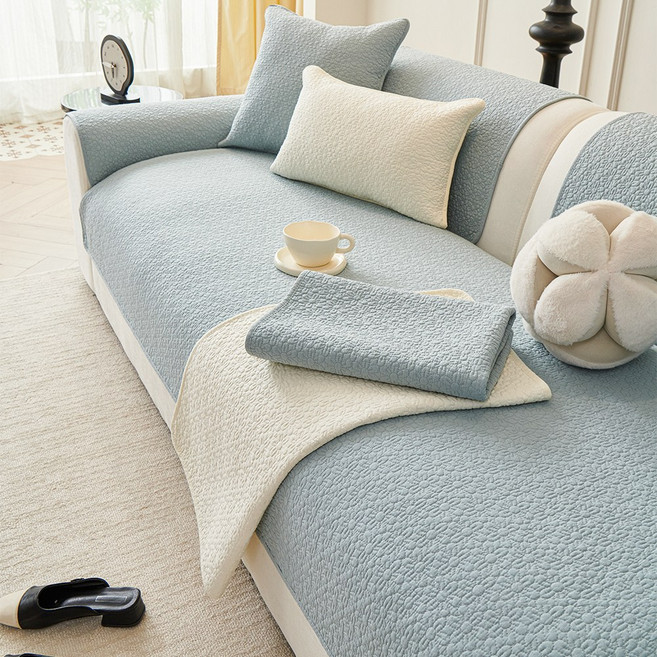 사계절 쇼파패드 순면 쇼파매트 워싱 미끄럼 방지 2-4인용 우아하고 작은 꽃송이