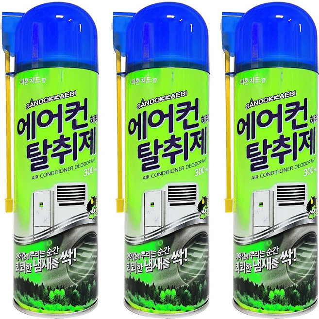 산도깨비 에어컨 히터 탈취제 300ml, 3개