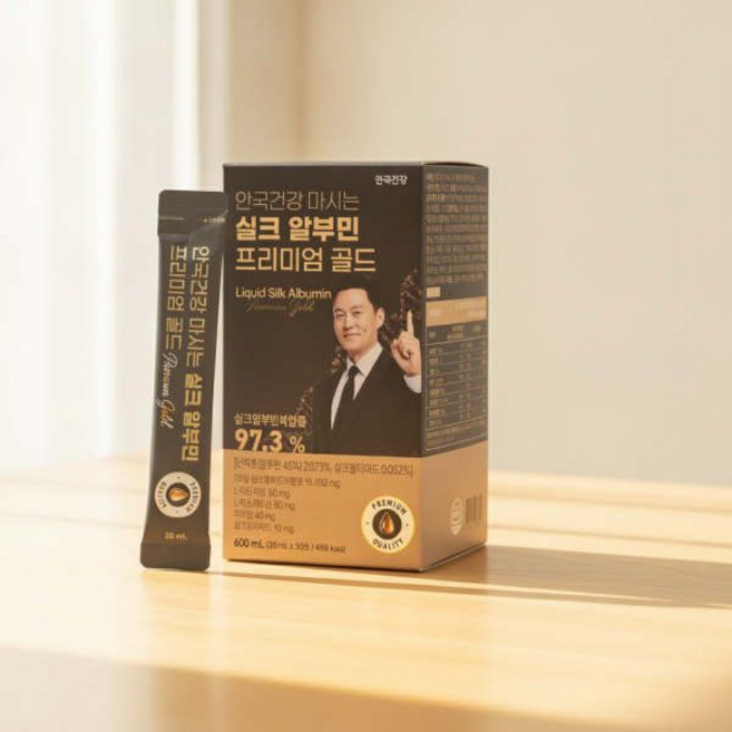 안국건강 마시는 실크 알부민 프리미엄 골드 30포 (1개월분)