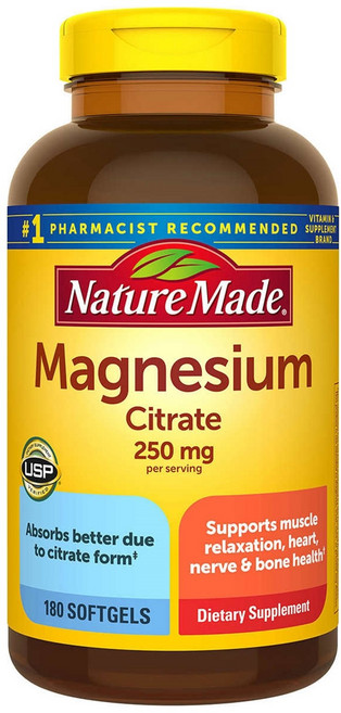 네이처메이드 마그네슘 시트레이트 250mg 대용량 120소프트젤 magnesium, 1개, 120정