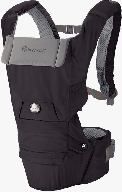 허그파파 다이얼핏 PRO 올인원 힙시트 아기띠 오가닉 침받이 2종 세트 번들, 차콜