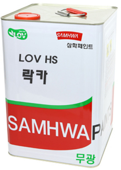 삼화페인트 목재용 LOV HS 락카페인트 원색 무광, 1개, 적색 무광, 18L