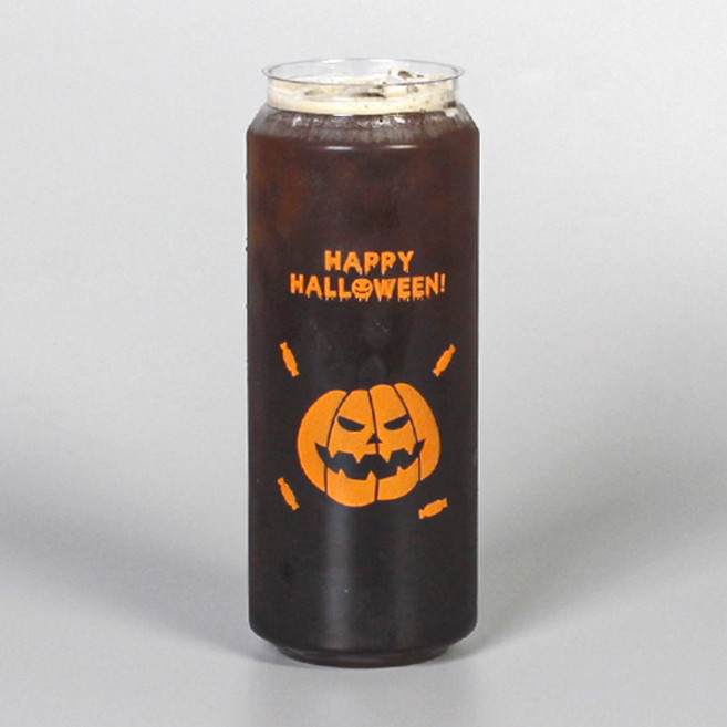 국산 페트캔 500ml 투명 플라스틱 음료배달용 캔시머 공캔 100개 할로윈 펌킨 뚜껑미포함