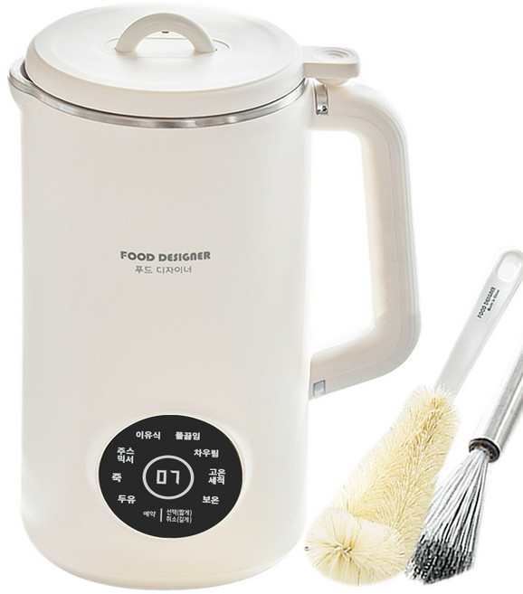 눌음ZERO 저소음 세척킹 푸드디자이너 두유제조기 알갱이 죽 초중후기 이유식