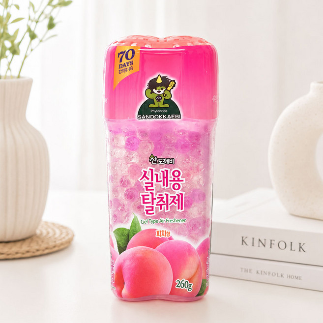 산도깨비 실내용탈취제 피치, 260g, 6개