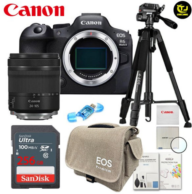 캐논 정품 EOS R6 Mark II + 24-105 4-7.1 IS STM KIT /정품박스 미개봉/ EOS 삼각대 패키지 8종세트 / 256GB / TJ