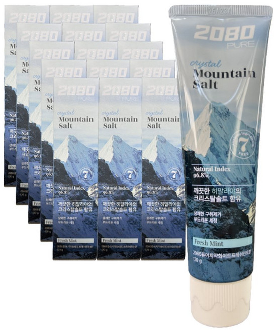 2080 퓨어 마운틴 히말라야 크리스탈솔트 치약 120g 15개