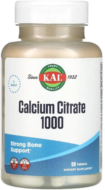 KAL 칼 칼슘 구연산염 333mg Calcium Citrate, 90정, 1개 - 쿠팡