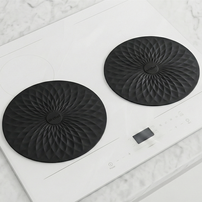아마트 인덕션 보호 매트 실리콘 패드 커버, 2개, 블랙