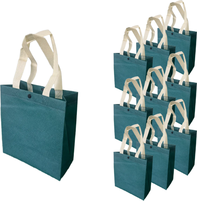 똑딱이 부직포가방, 10개, 다크그린