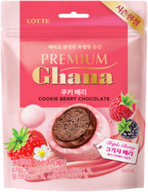 롯데 프리미엄 가나 쿠키 베리, 1개, 67g