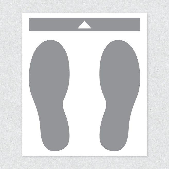 발자국 발바닥 그래픽 스티커 L : 250mm, 그레이