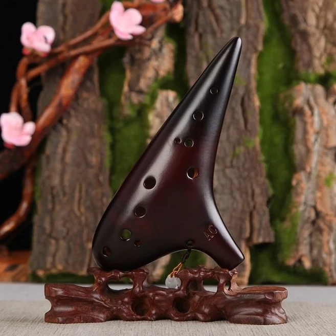 12홀 알토 C 프로페셔널 연주용 연소제작 오카리나 교육 및 적합, 01 검정색