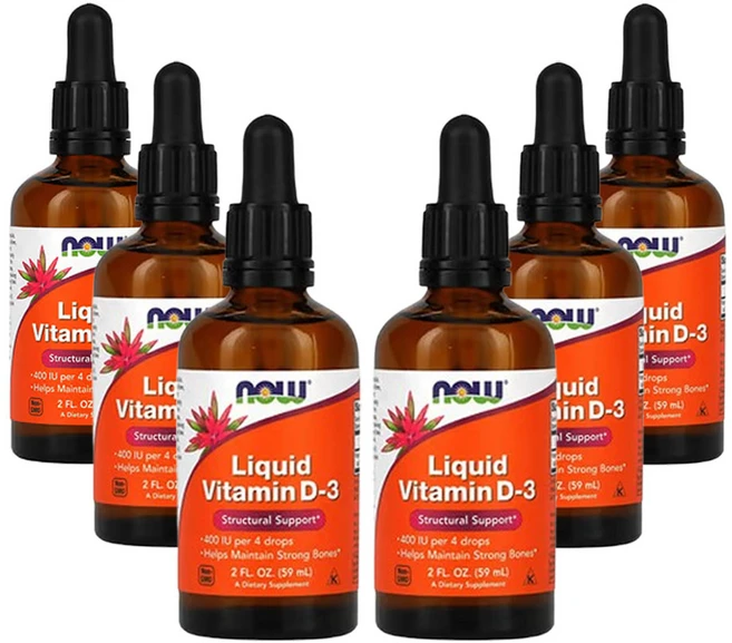 나우푸드 액상 비타민D-3 10mcg(400IU) (2fl oz), 6개, 59ml - 쿠팡