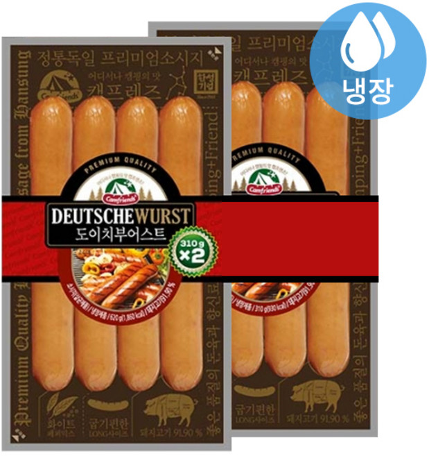[본사직영/한성기업] 캠프렌즈 도이치부어스트 310g 1+1(2팩), 2개