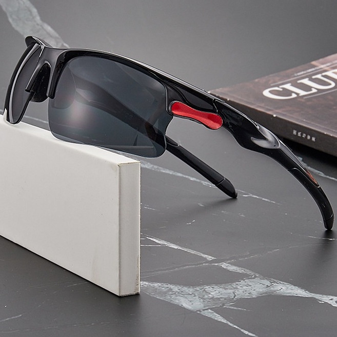 百搭時尚運動太陽眼鏡 73991, 黑, 1個