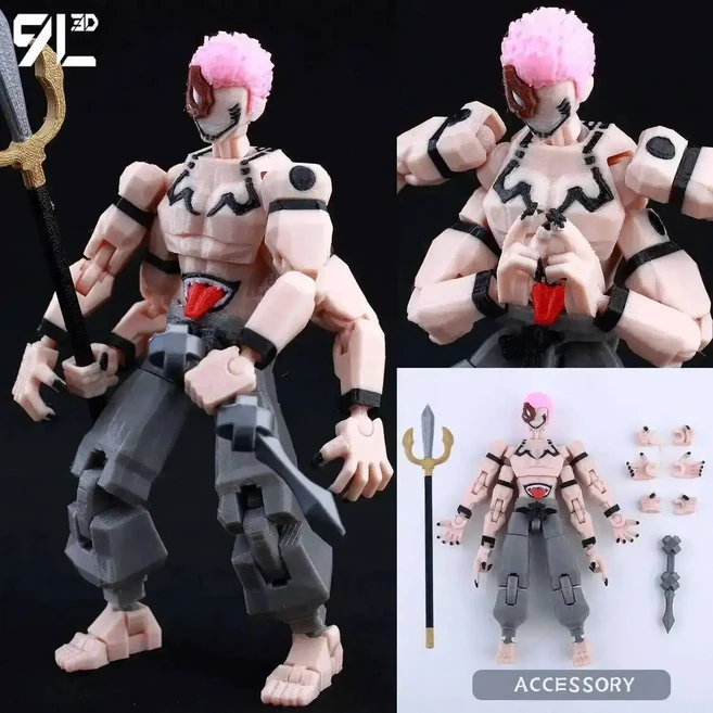 3D피규어 9L3D 13 주술회전 피규어 2025 디자인 관절 가동식 데스크 장식 ​ Dummy13 수쿠나 퓨전 수, 09 Sukuna
