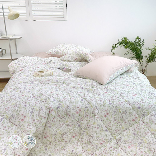 플라워패턴 부드러운 모달 100% 옥수수솜 먼지없는 사계절 이불