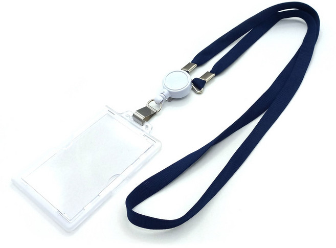 사원증 목걸이 릴홀더 케이스 신분증목걸이 출입증목걸이줄, 네이비