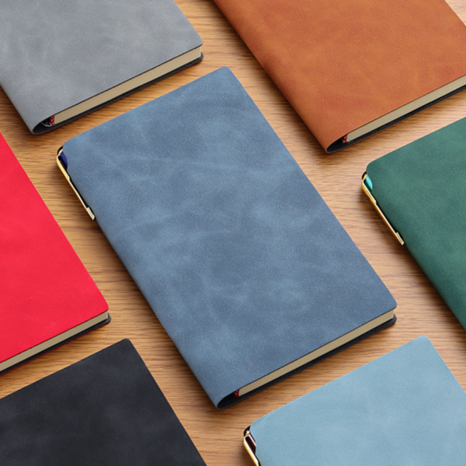 누앤코 A6 다이어리 심플 가죽 노트 필기장 수첩 100매, 1개, 그레이