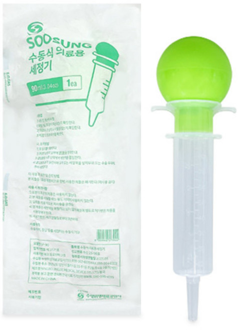수성 수동식 의료용 세정기 멸균 실린지 일회용 주사기 스포이드 90ml [낱개], 1개, SP-90