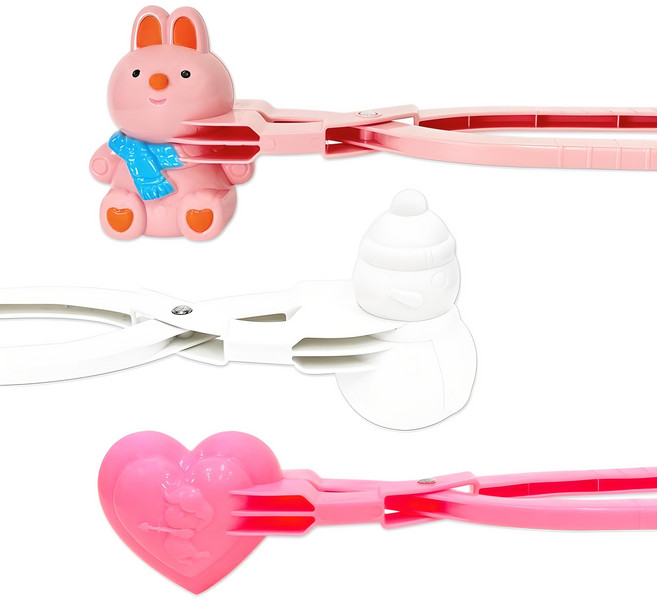 [파격특가] 33cm L사이즈 눈집게 3종 세트(토끼 눈사람 하트), 1세트