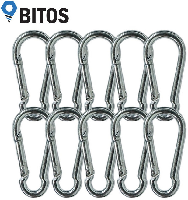 비토스 강철 비너 카라비너, 1세트, 강철 비너 은색