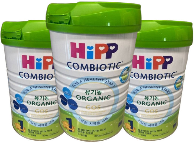 힙 유기농 콤비오틱 분유 1단계, 3개, 800g