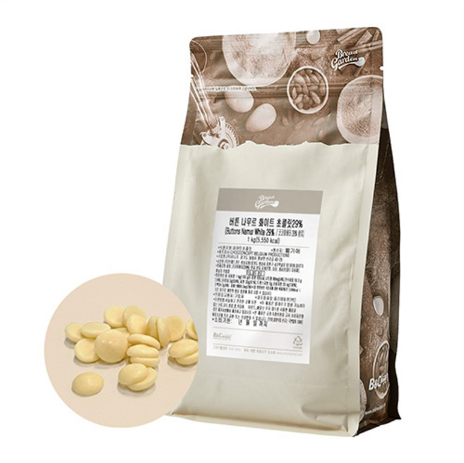 [촉컨셉] 벨기에 프리미엄 화이트 커버춰 초콜릿, 1개, 1kg