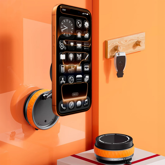 루비바 프로17 에디션 맥세이프 360도 회전 접이식 진공 흡착식 거치대 차량용 전차종, 화이트, 1개