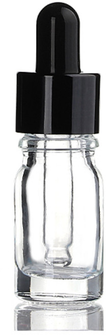 블랙 뚜껑 5ml 스포이드 투명 공병 향수용기, 1개