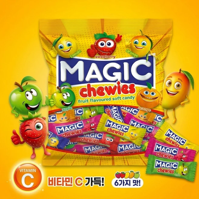 EleTat 매직 츄위즈 과일향 소프트캔디, 1개, 800g - 쿠팡
