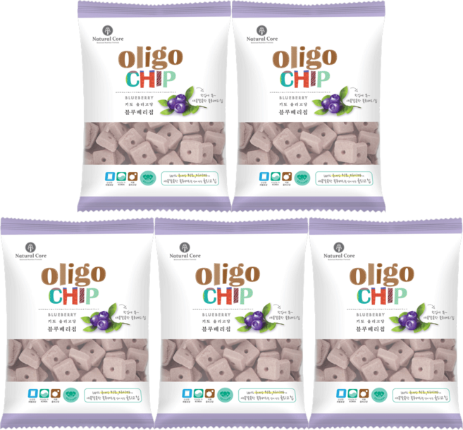 네츄럴코어 반려동물 올리고 칩 쿠키 간식, 블루베리, 45g, 5개