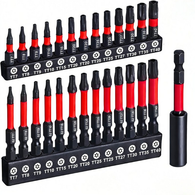 강력자석 육각렌치 비트 렌치 27pc 육각손잡이 디자인 미끄럼방지 내마모 가정용 수리공구, 1세트