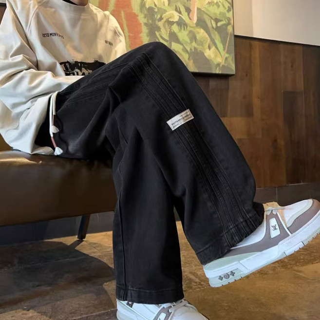 ASURE 잘 팔리는 트렌디 남성 루즈핏 롱 청바지