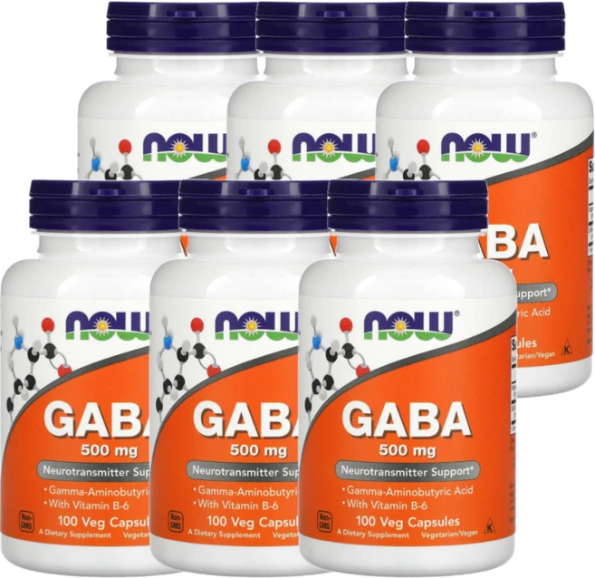 나우푸드 GABA 500mg 비타민 B6 2mg 베지캡슐, 100정, 6팩 - 쿠팡
