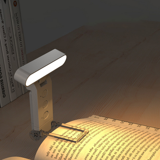 러브심플 휴대용 책꽂이 클립 팸프 무드등 독서등 눈보호 기능 무 플리커 LED등, 긴 형태, 화이트