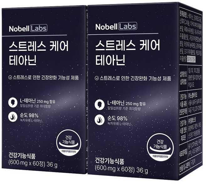 노벨랩스 스트레스 케어 테아닌, 2박스, 60정
