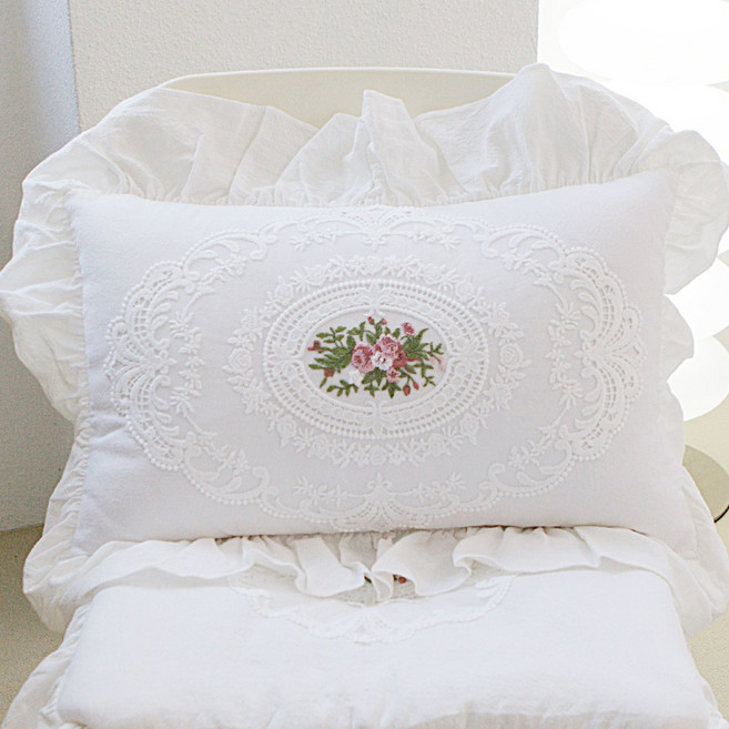 오라이프샵 플라워 레이스 프렌치 쇼파 쿠션커버 45X45cm 30X50cm
